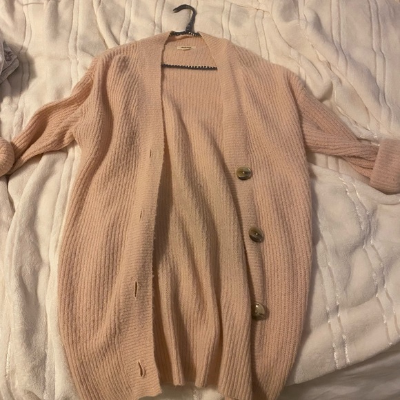 Pink Long Knit Cardigan - Picture 1 of 2